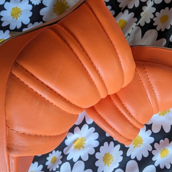 Circus By Sam Edelman Orange Marlie Block Heel Leather Sandal Size 9.5 - Picture 5 of 5